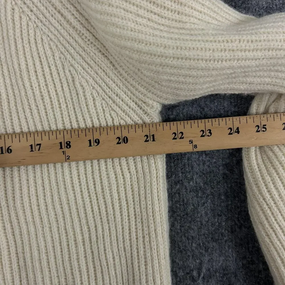 Oi Polloi Sweater Men Large 100% Wool Chunky Knit Beige Crewneck Cozy Comfy Warm